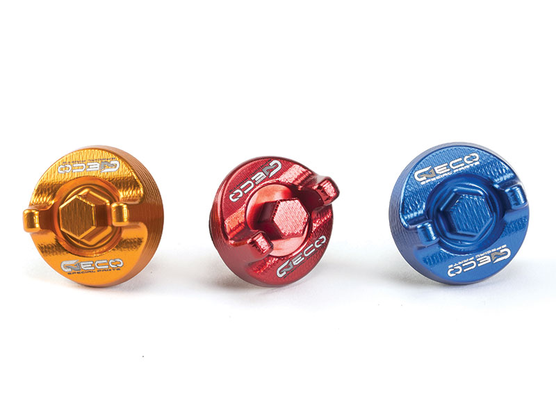 Geco Engine Oil Plug - BLUE - 2008-2013 Husaberg TE / FE 125-500, 2005-2023 Beta RR 250-480