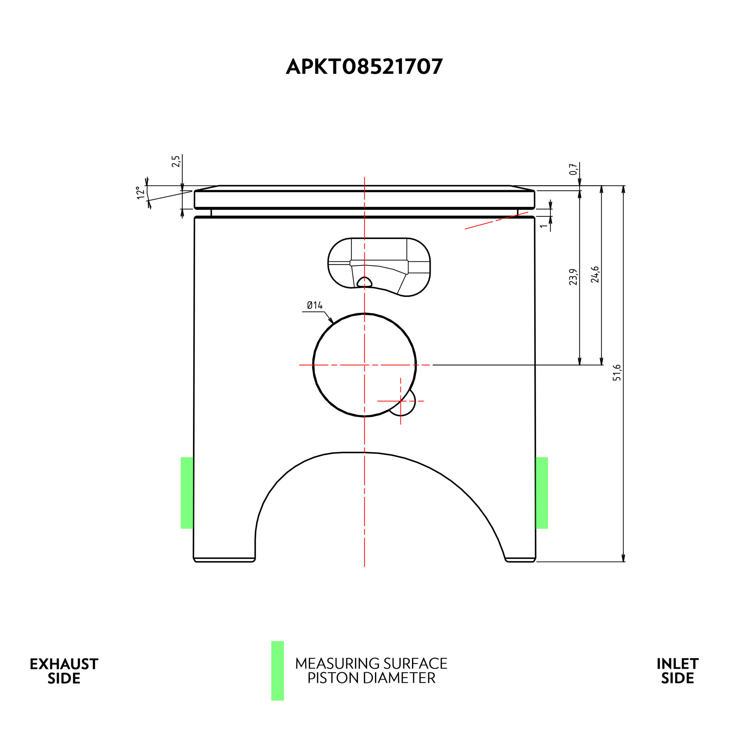 Piston Kit Ø46.95 – KTM 85SX 2003 - 2026 / Husqvarna TC85 2014 - 2026 / GasGas MC85 2021 - 2026 - Image 4